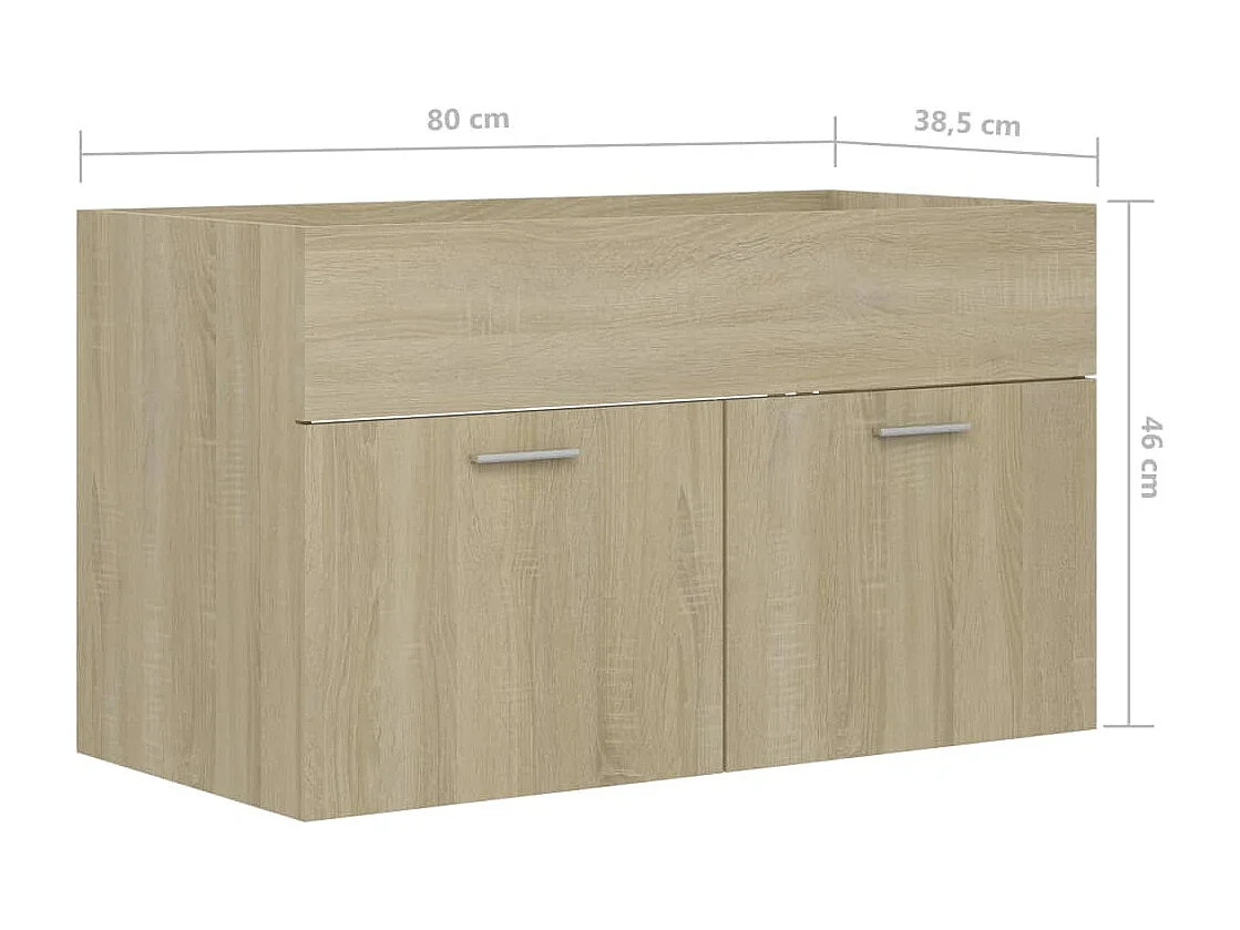 Waschbeckenschrank Sonoma-Eiche 80x38,5x46 cm Holzwerkstoff