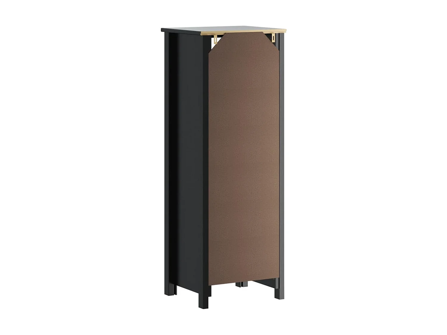 BERG mueble de baño pino macizo negro 40x34x110 cm