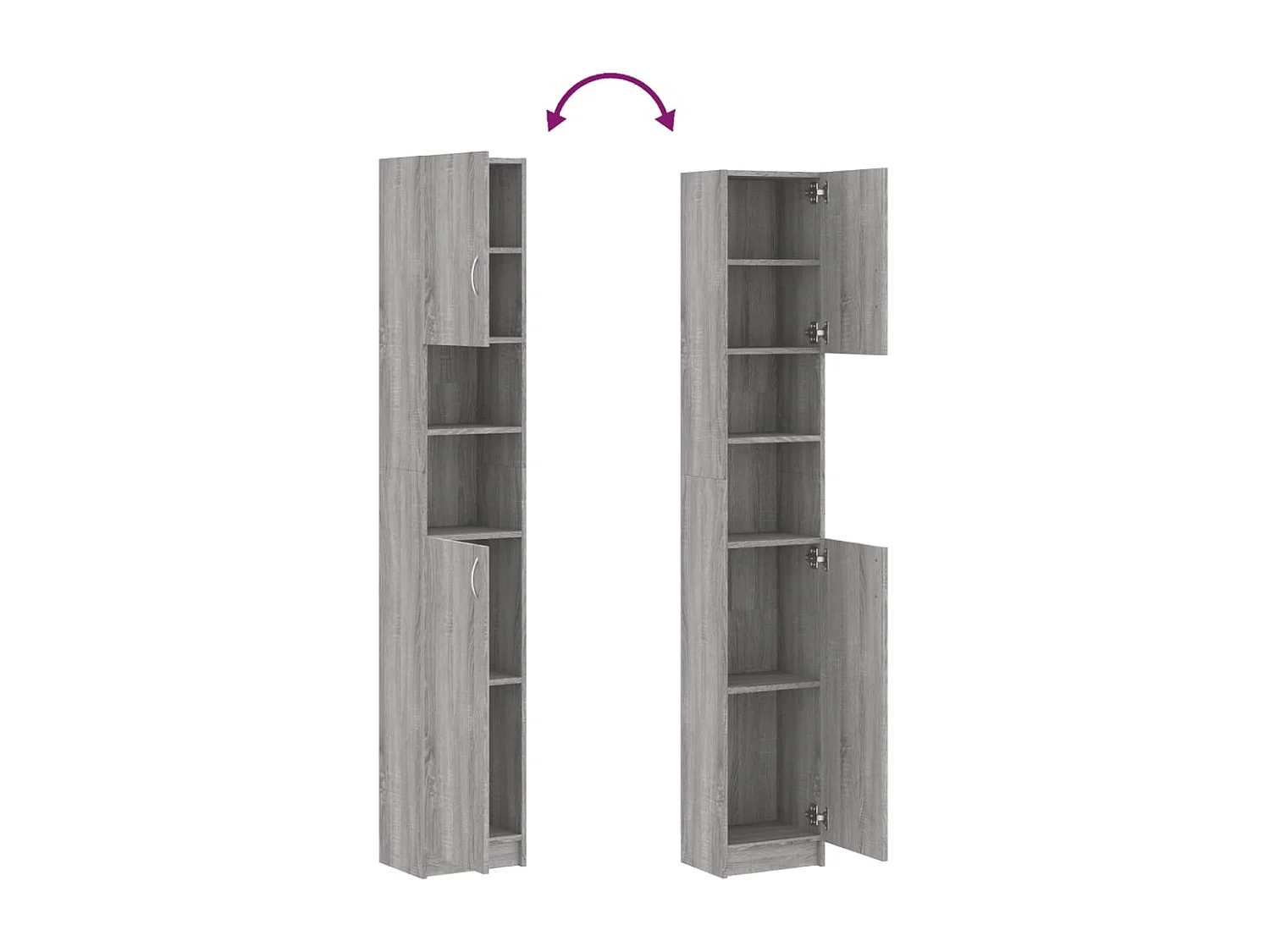 Armoire de bain Sonoma gris 32x25,5x190 cm Bois d'ingénierie