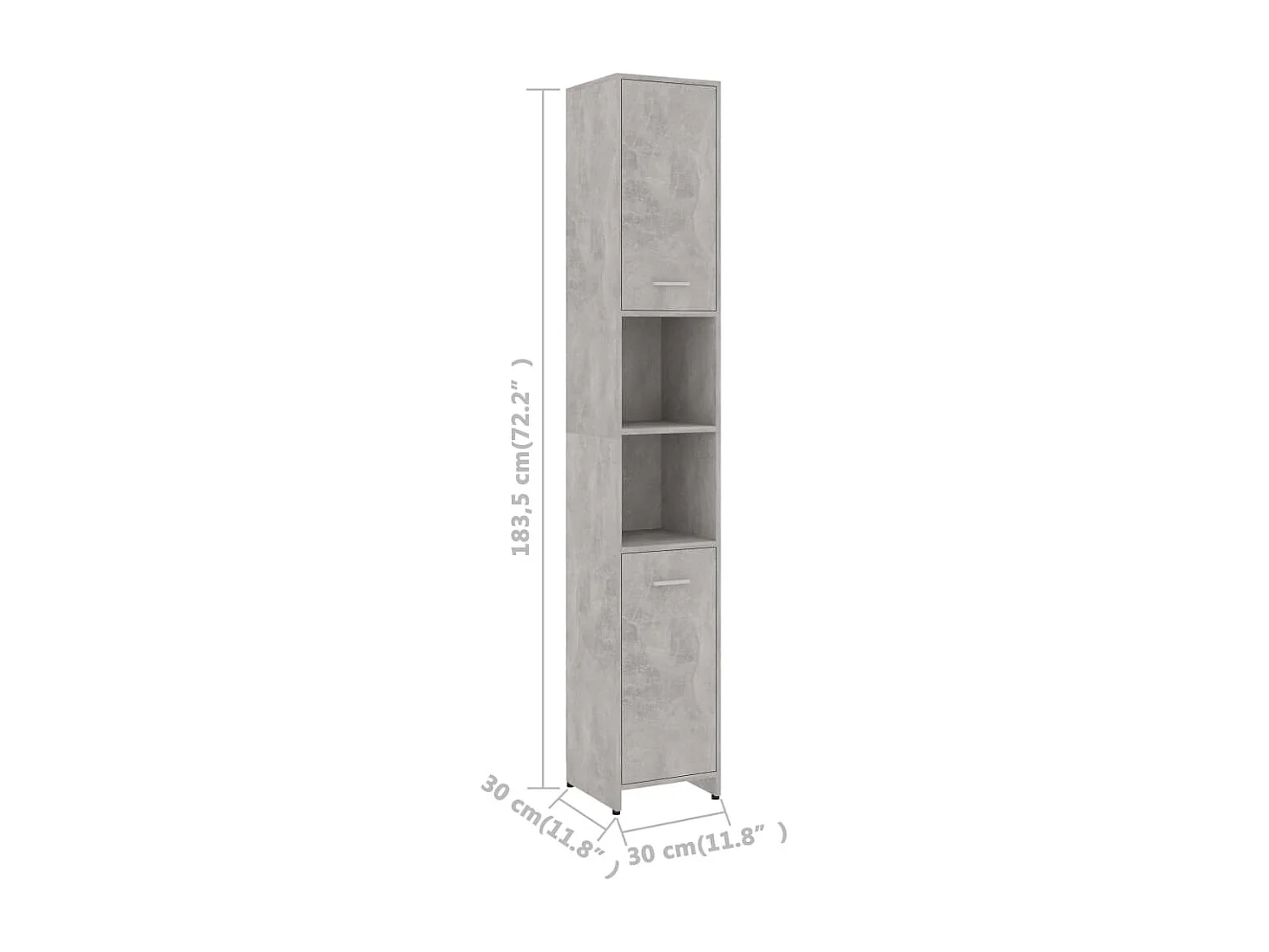 Armoire de salle de bain Gris béton Bois d'ingénierie
