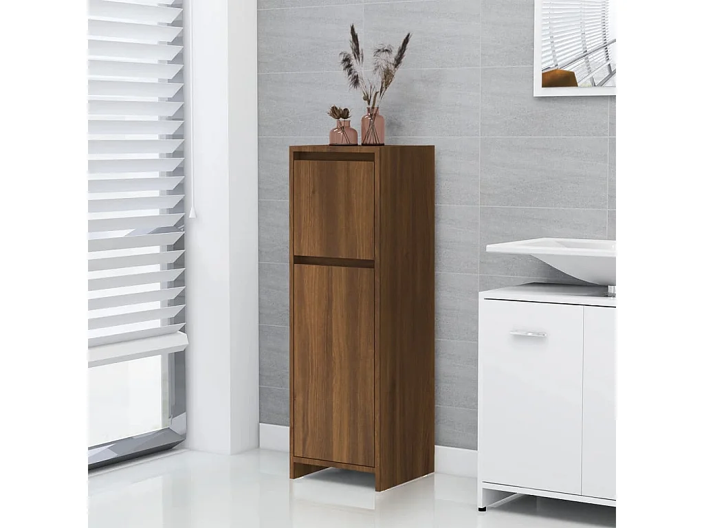 Móvel de banheiro carvalho castanho 30x30x95 cm Madeira trabalhada