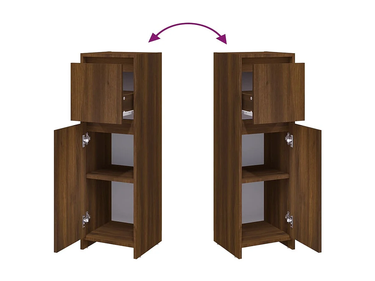 Móvel de banheiro carvalho castanho 30x30x95 cm Madeira trabalhada