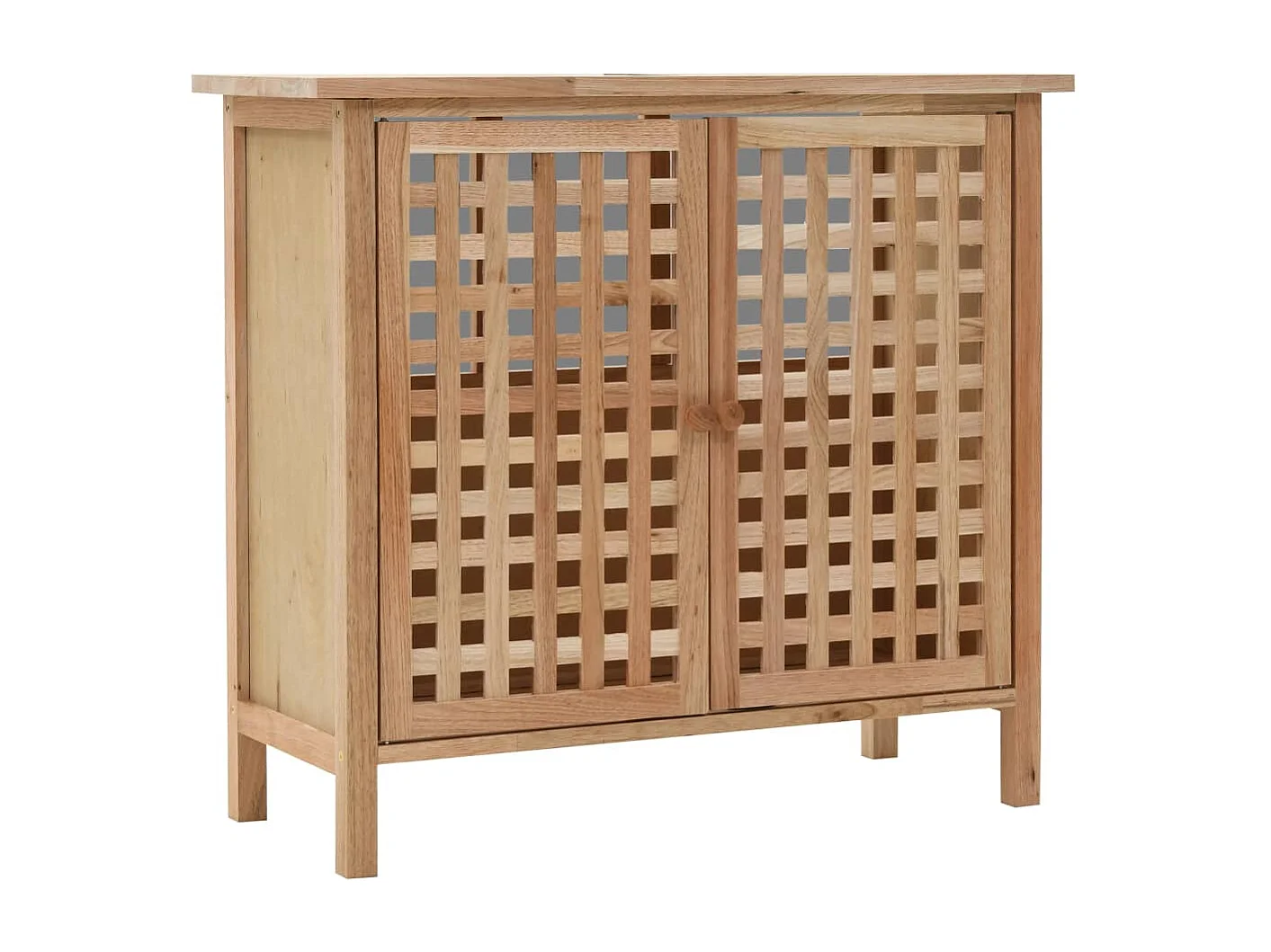 Mobile lavabo con specchio. Legno massello di noce