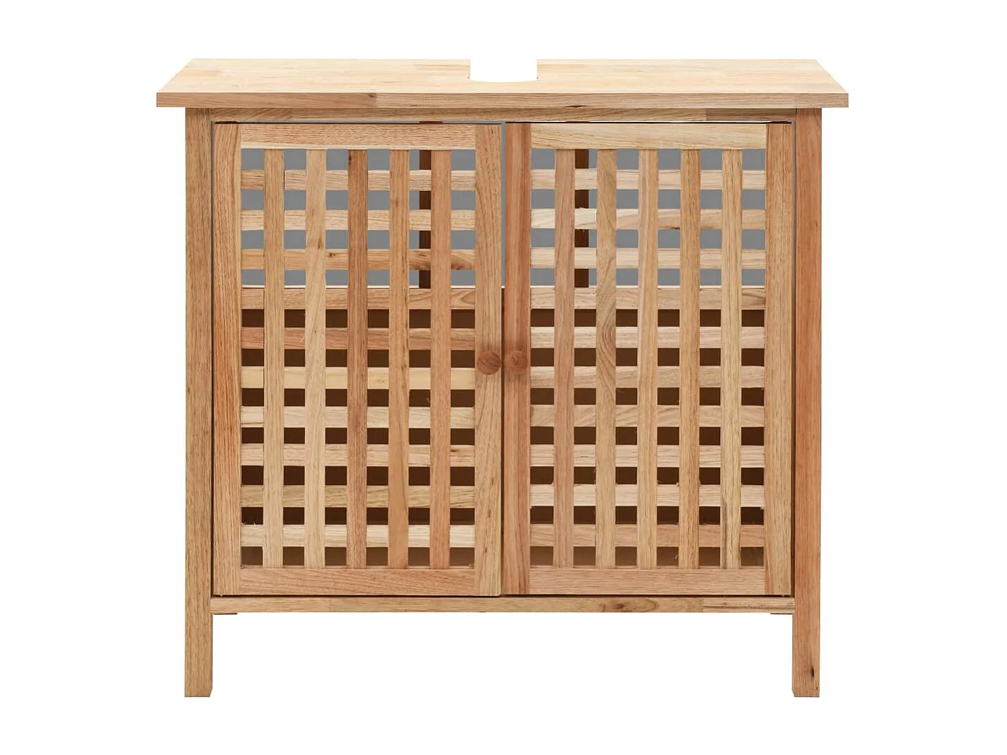 Armoire pour lavabo avec miroir Bois de noyer massif