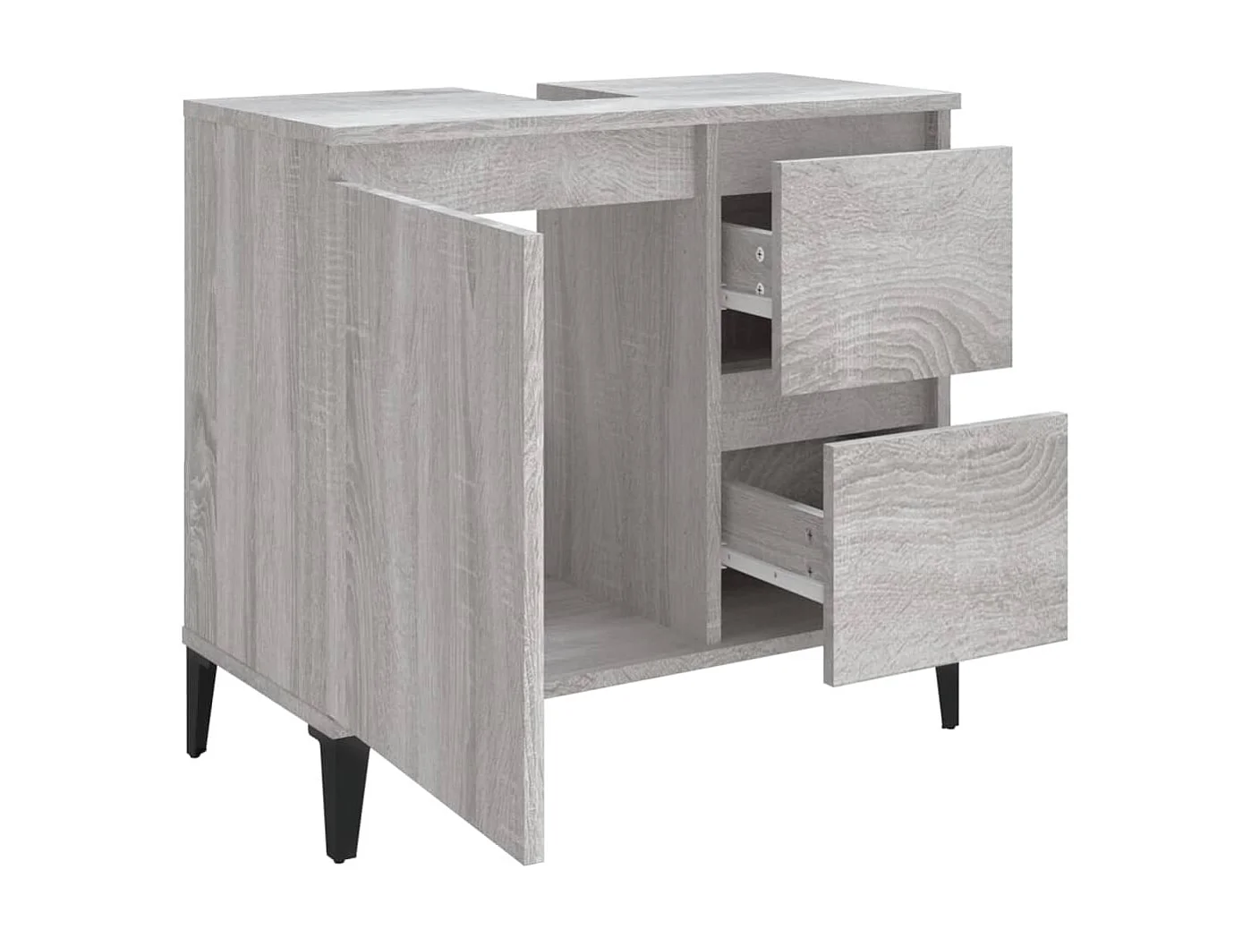 Armoire de bain sonoma gris 65x33x60 cm bois d'ingénierie