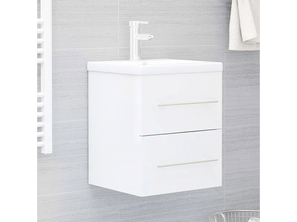 Mueble lavabo Blanco brillo 41x38,5x48 cm Madera contrachapada