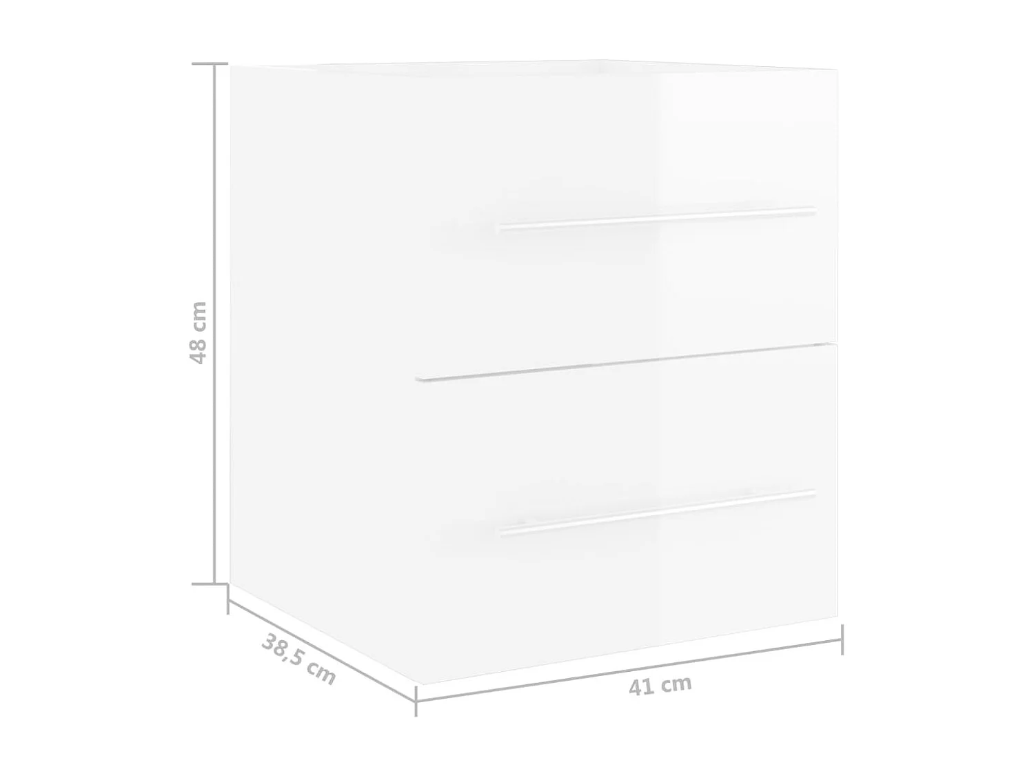 Mueble lavabo Blanco brillo 41x38,5x48 cm Madera contrachapada