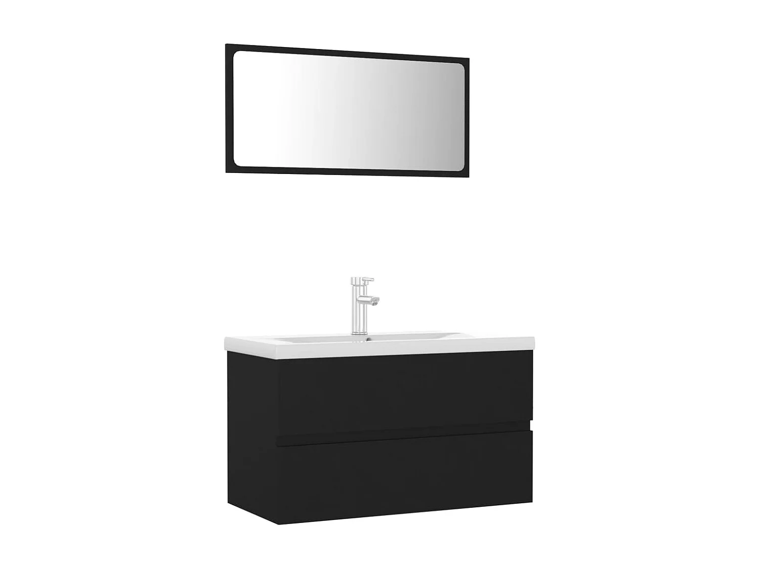 Mobili da bagno in multistrato di legno nero