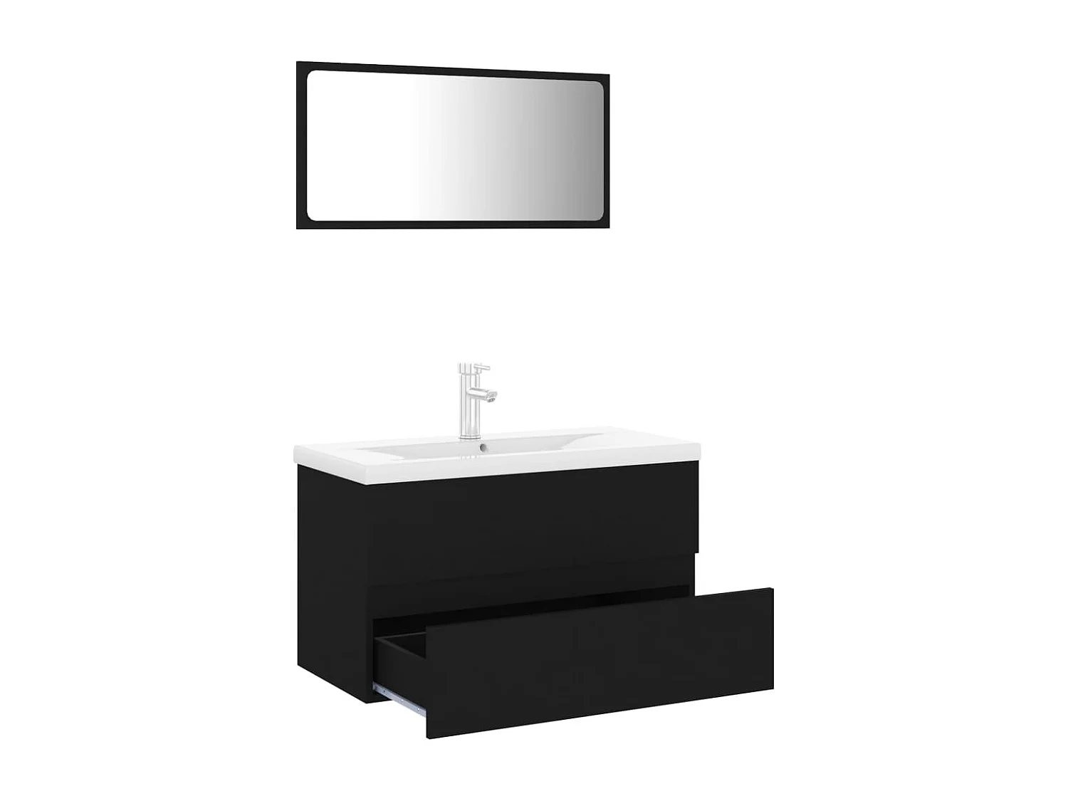 Mobili da bagno in multistrato di legno nero