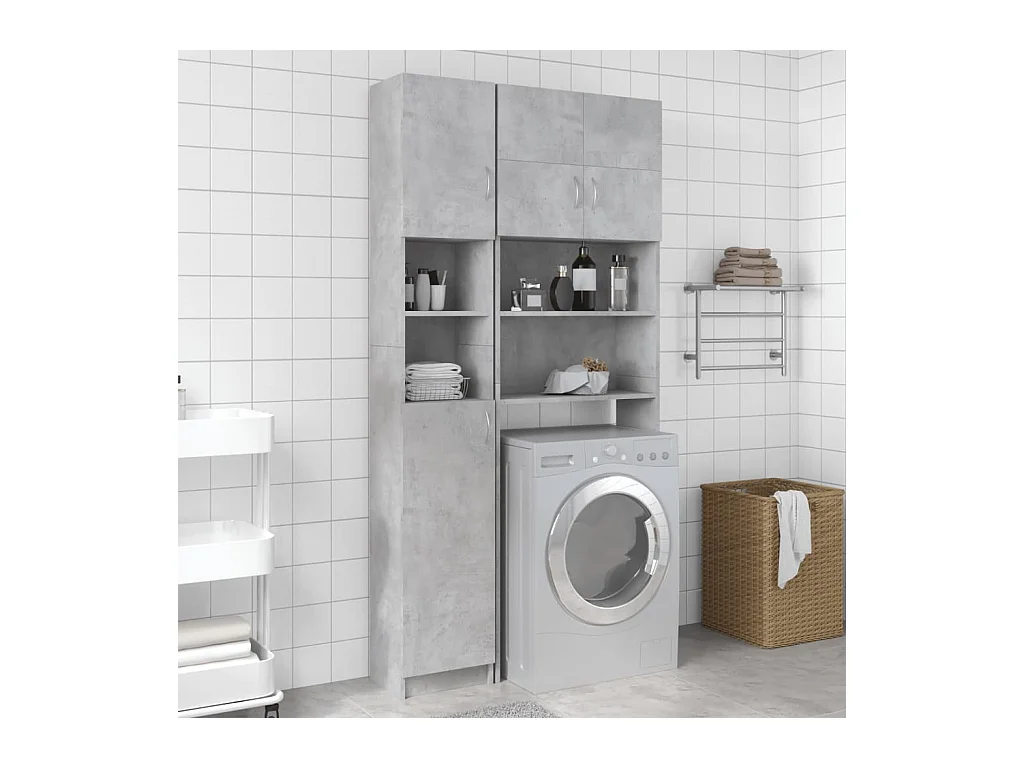 Mobile da bagno Grigio cemento 32x25,5x190 cm MDF