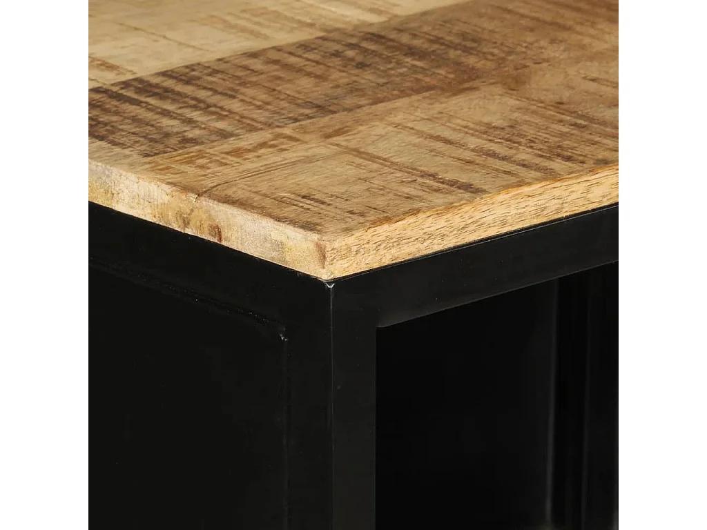 Armoire de salle de bain 40x27x90 cm fer et bois de manguier