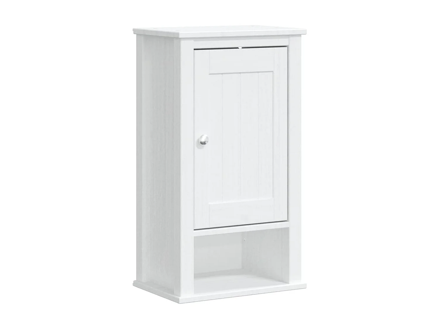 BERG Móvel de parede para banheiro em madeira de pinho maciça branca