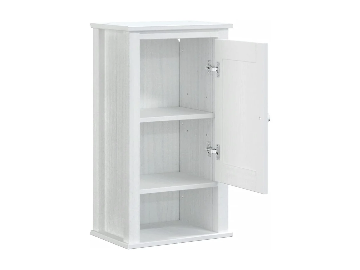 BERG Móvel de parede para banheiro em madeira de pinho maciça branca