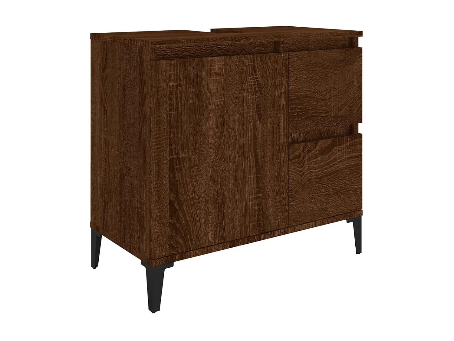 Armoire de bain chêne marron 65x33x60 cm bois d'ingénierie