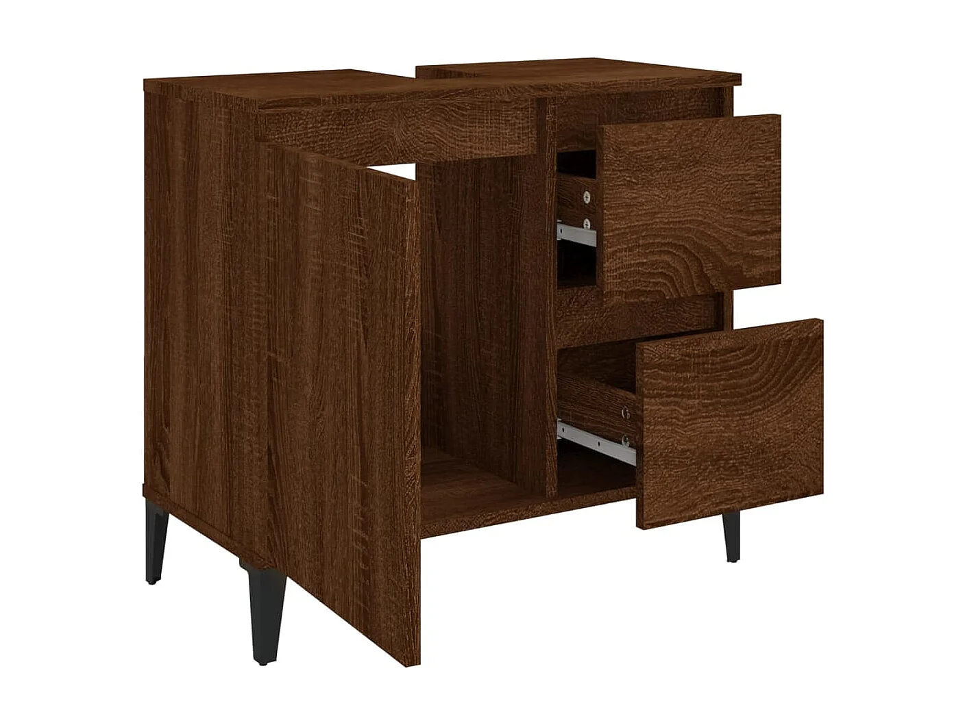 Armoire de bain chêne marron 65x33x60 cm bois d'ingénierie