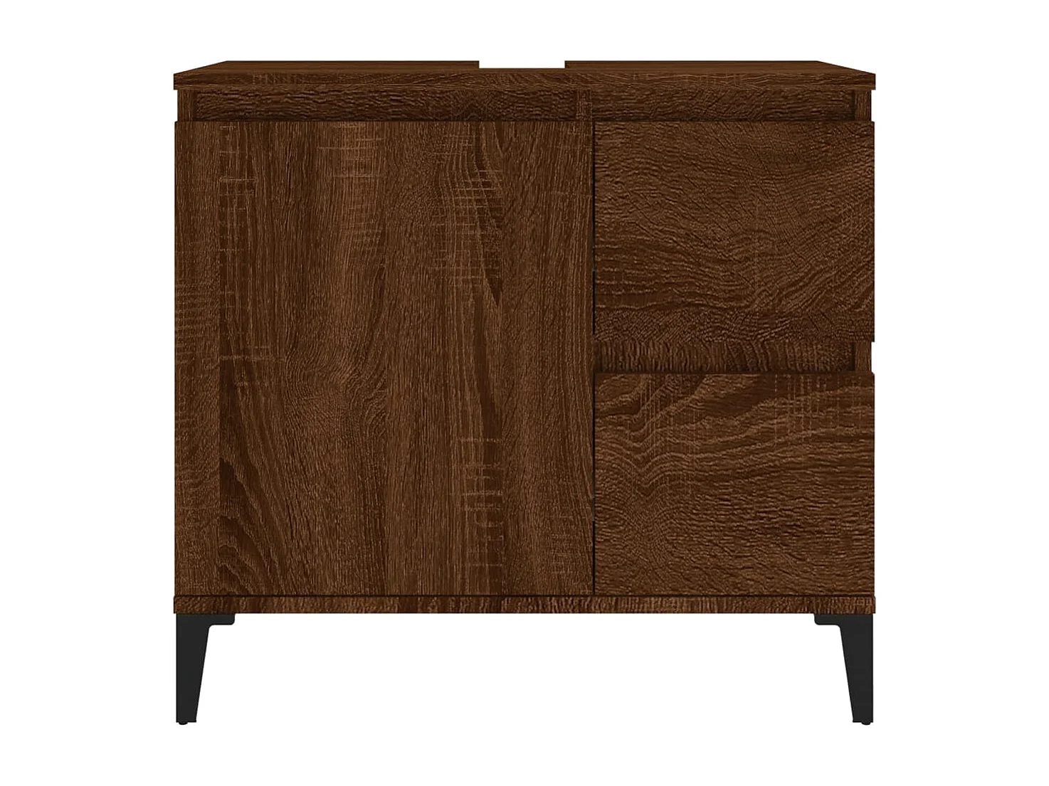 Armoire de bain chêne marron 65x33x60 cm bois d'ingénierie