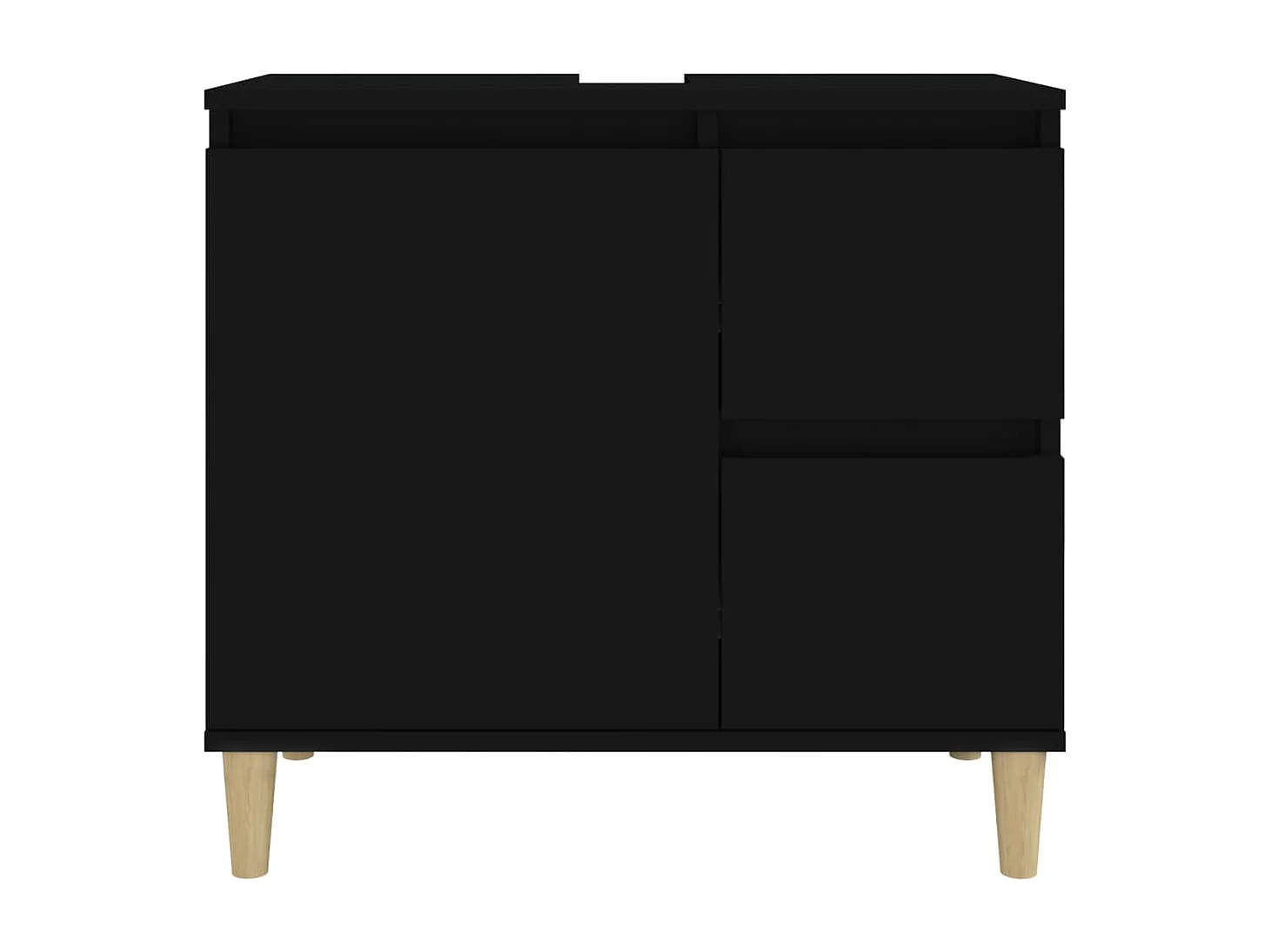 Armoire de salle de bain noir 65x33x60 cm bois d'ingénierie