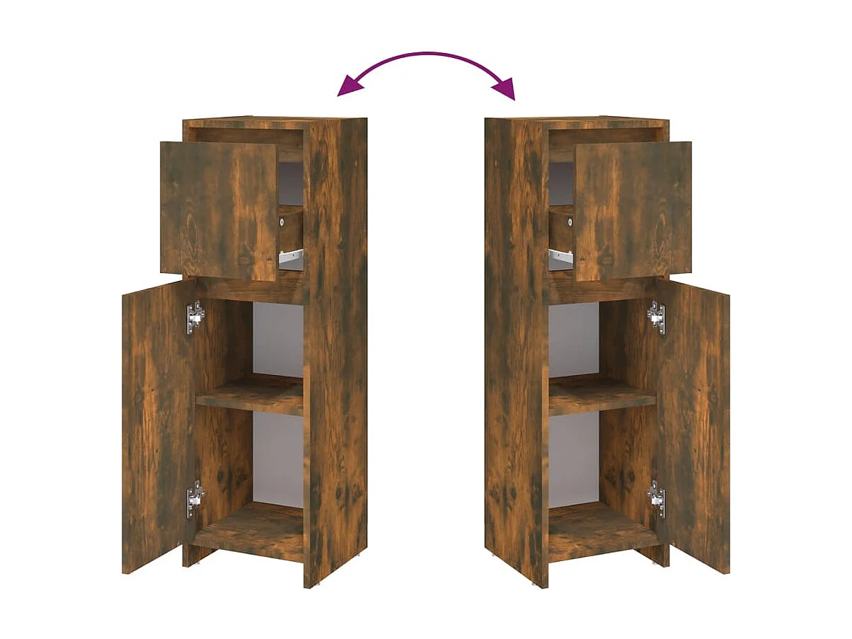 Mueble de baño Roble ahumado 30x30x95 cm Madera contrachapada