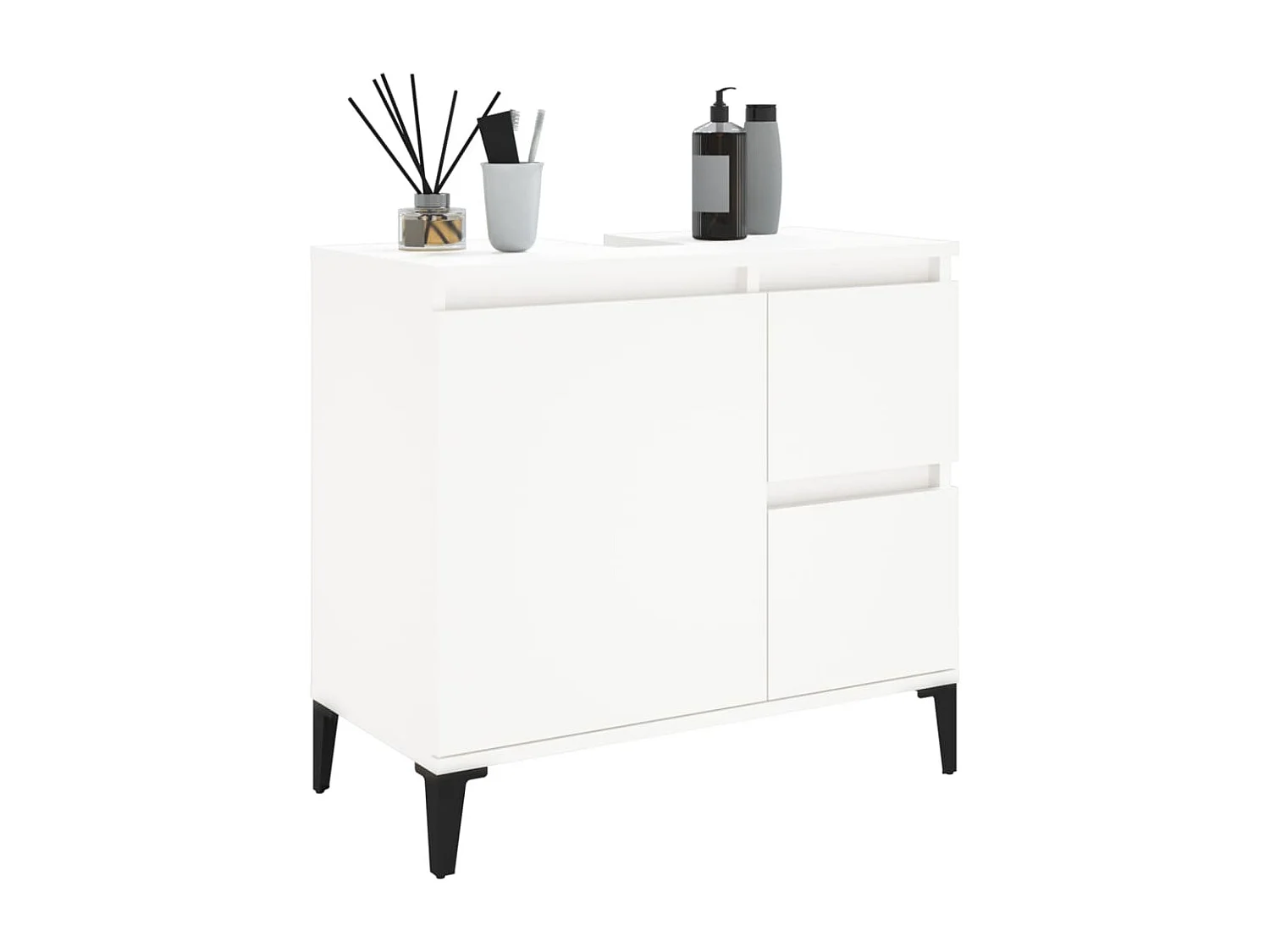 Armoire de salle de bain blanc 65x33x60 cm bois d'ingénierie