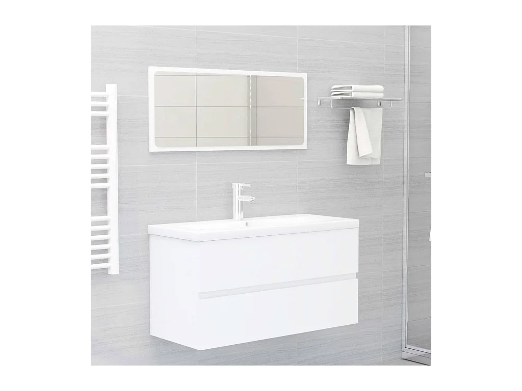 Mueble lavabo Blanco 90x38,5x45 cm Madera contrachapada