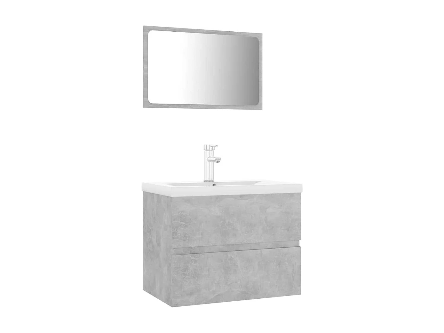 Meubles de salle de bain gris béton bois d'ingénierie