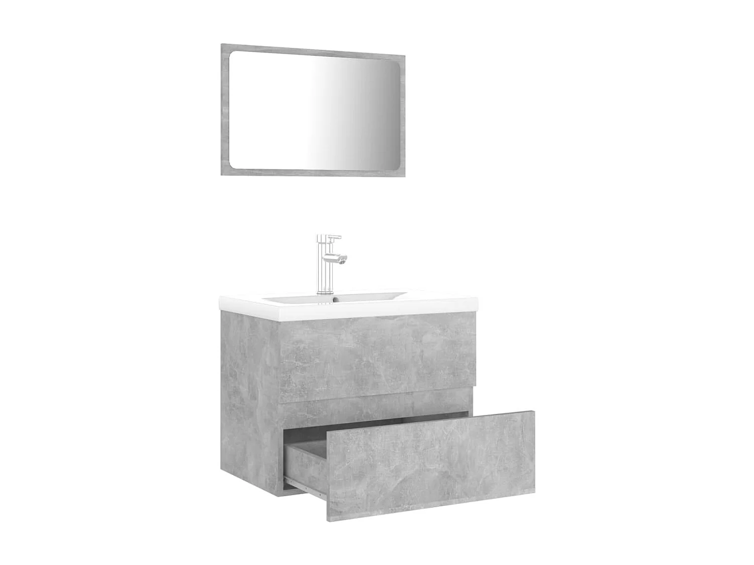 Meubles de salle de bain gris béton bois d'ingénierie