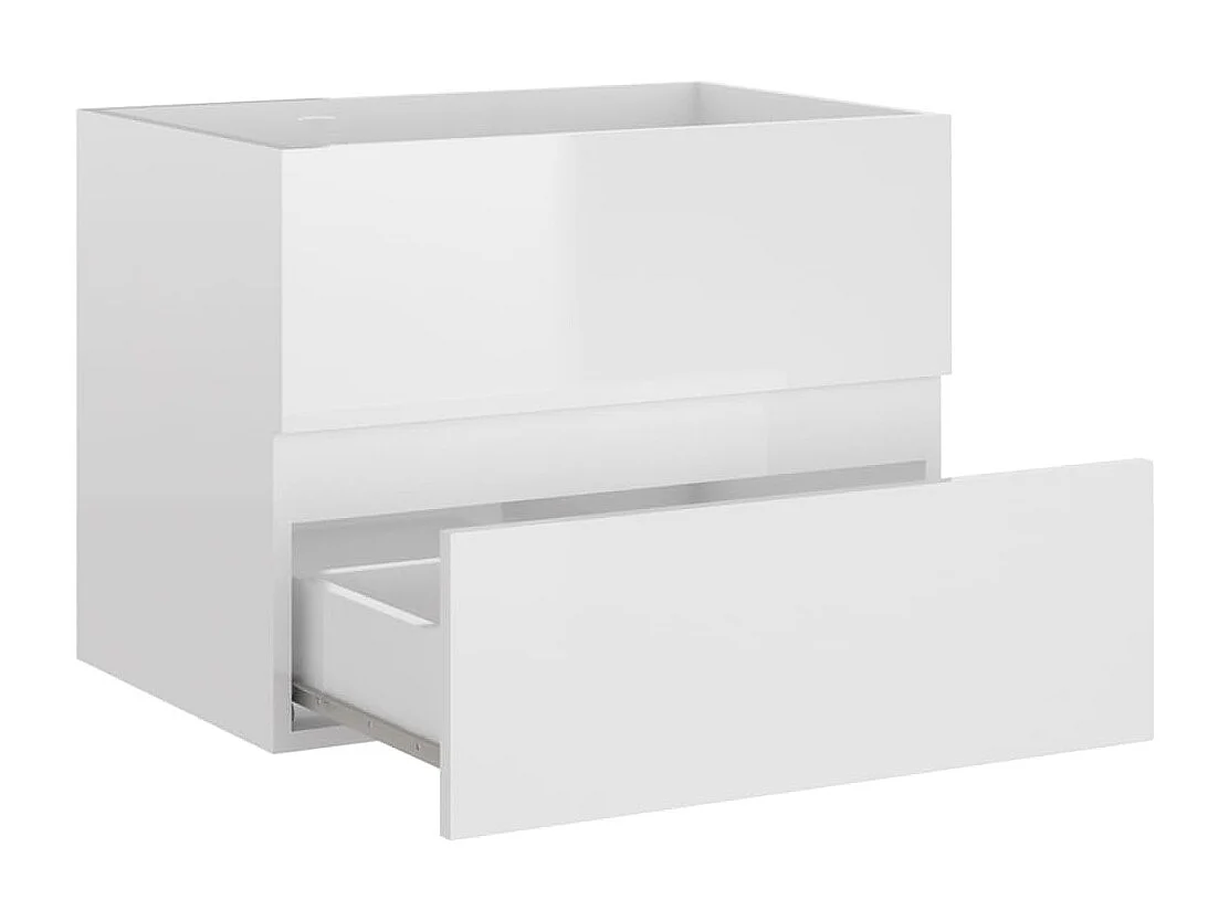 Armoire d'évier Blanc brillant 60x38,5x45 cm Bois d'ingénierie
