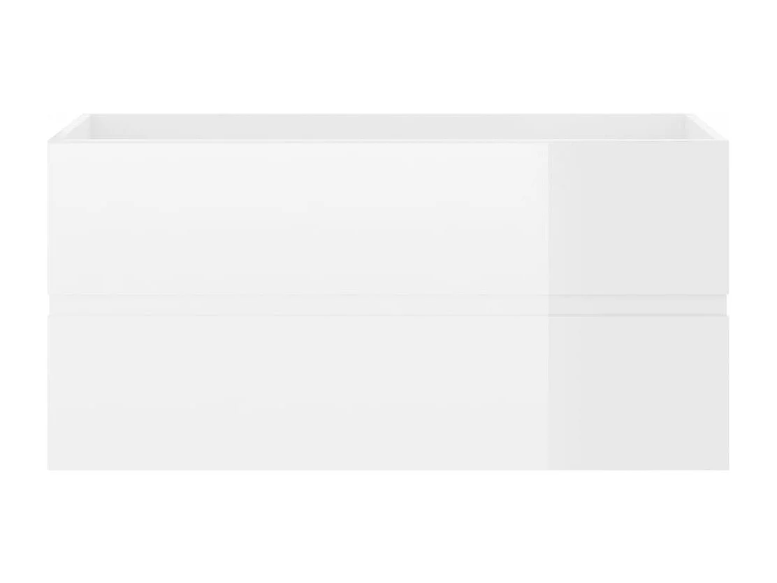 Armoire d'évier Blanc brillant 90x38,5x45 cm Bois d'ingénierie