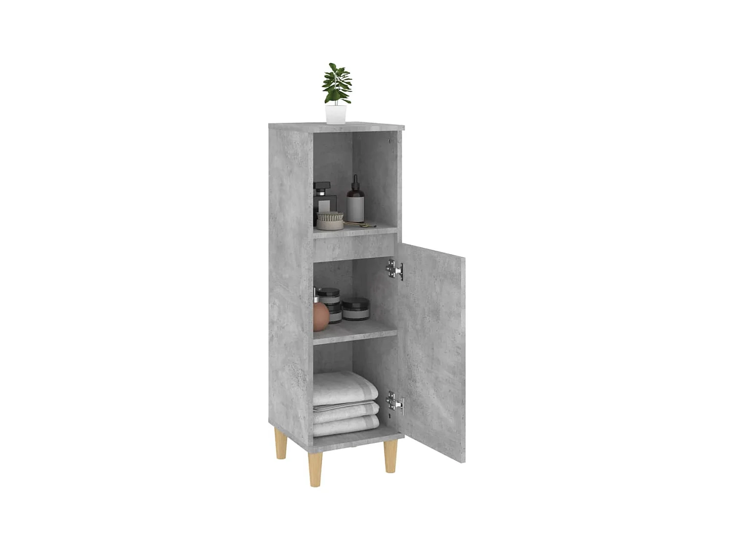 Mobile da bagno grigio cemento 30x30x100 cm