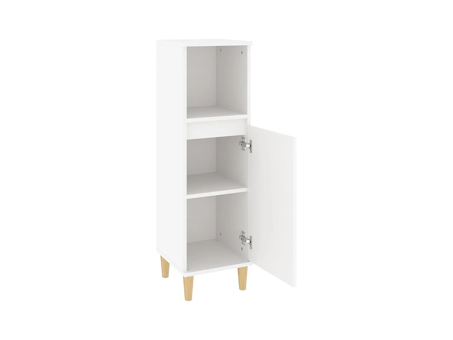 Weißer Badezimmerschrank 30x30x100 cm aus Holzwerkstoff