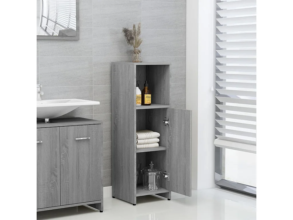 Armoire de bain Sonoma gris 30x30x95 cm Bois d'ingénierie