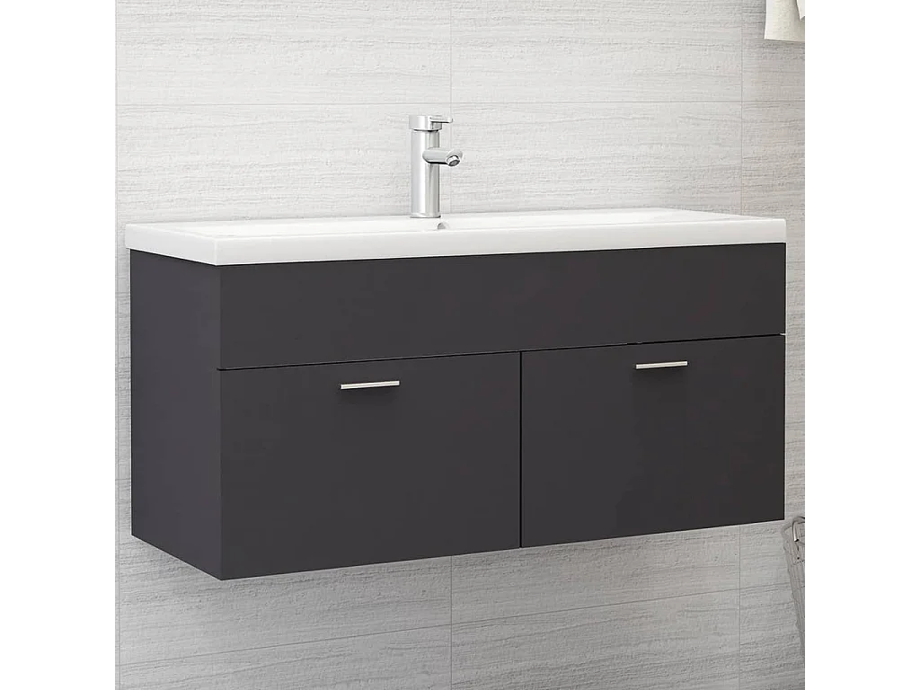 Armoire d'évier Gris 100x38,5x46 cm Bois d’ingénierie