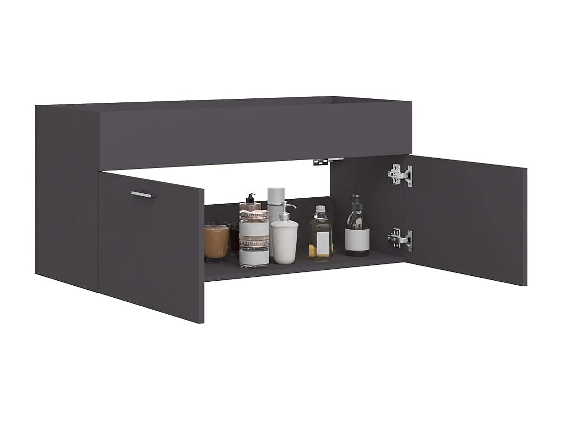 Armoire d'évier Gris 100x38,5x46 cm Bois d’ingénierie