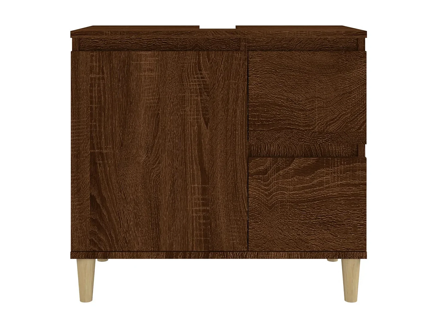 Armoire de bain chêne marron 65x33x60 cm bois d'ingénierie