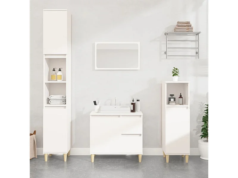 Armoire de salle de bain blanc 65x33x60 cm bois d'ingénierie