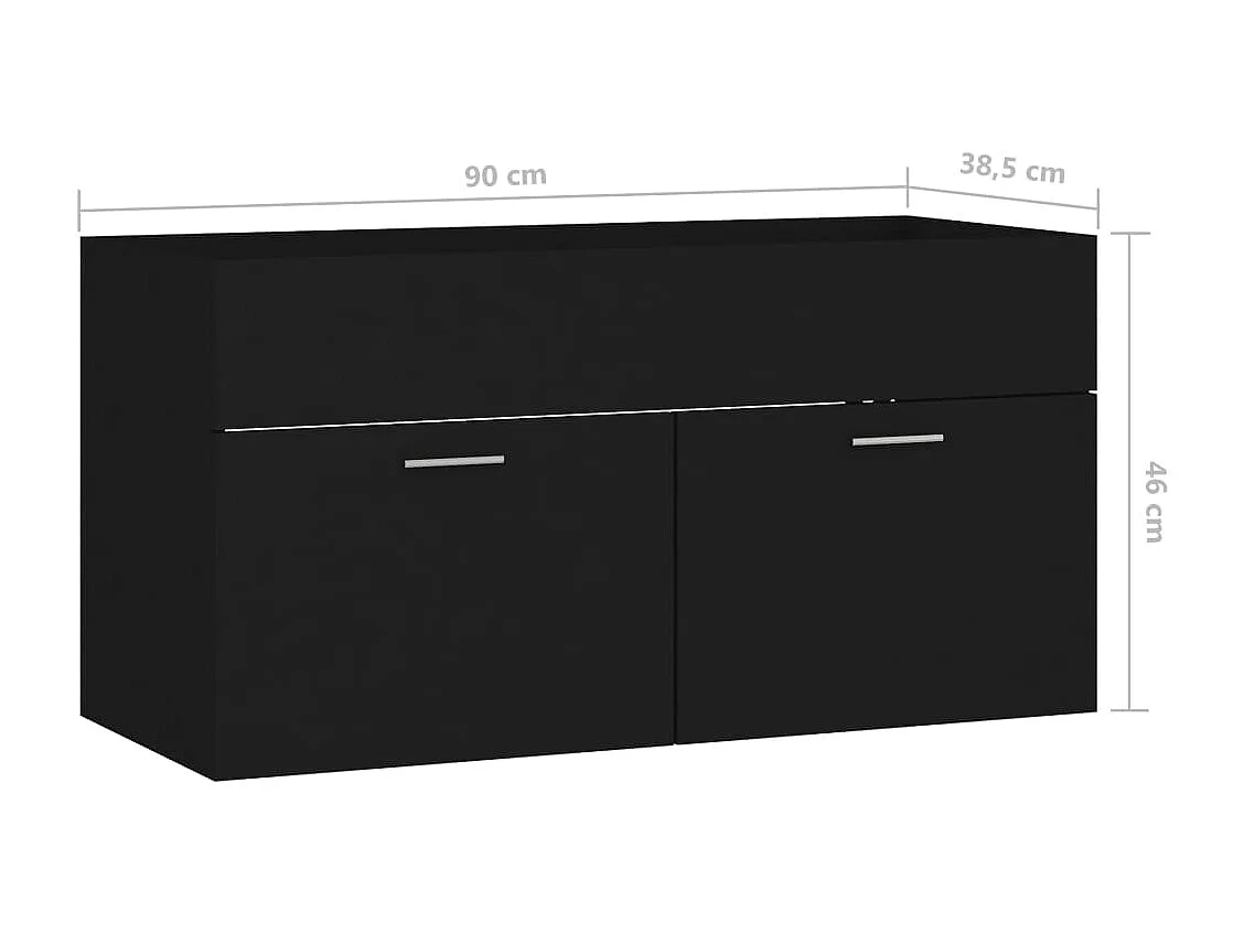 Mobile lavabo Nero 90x38,5x46 cm MDF