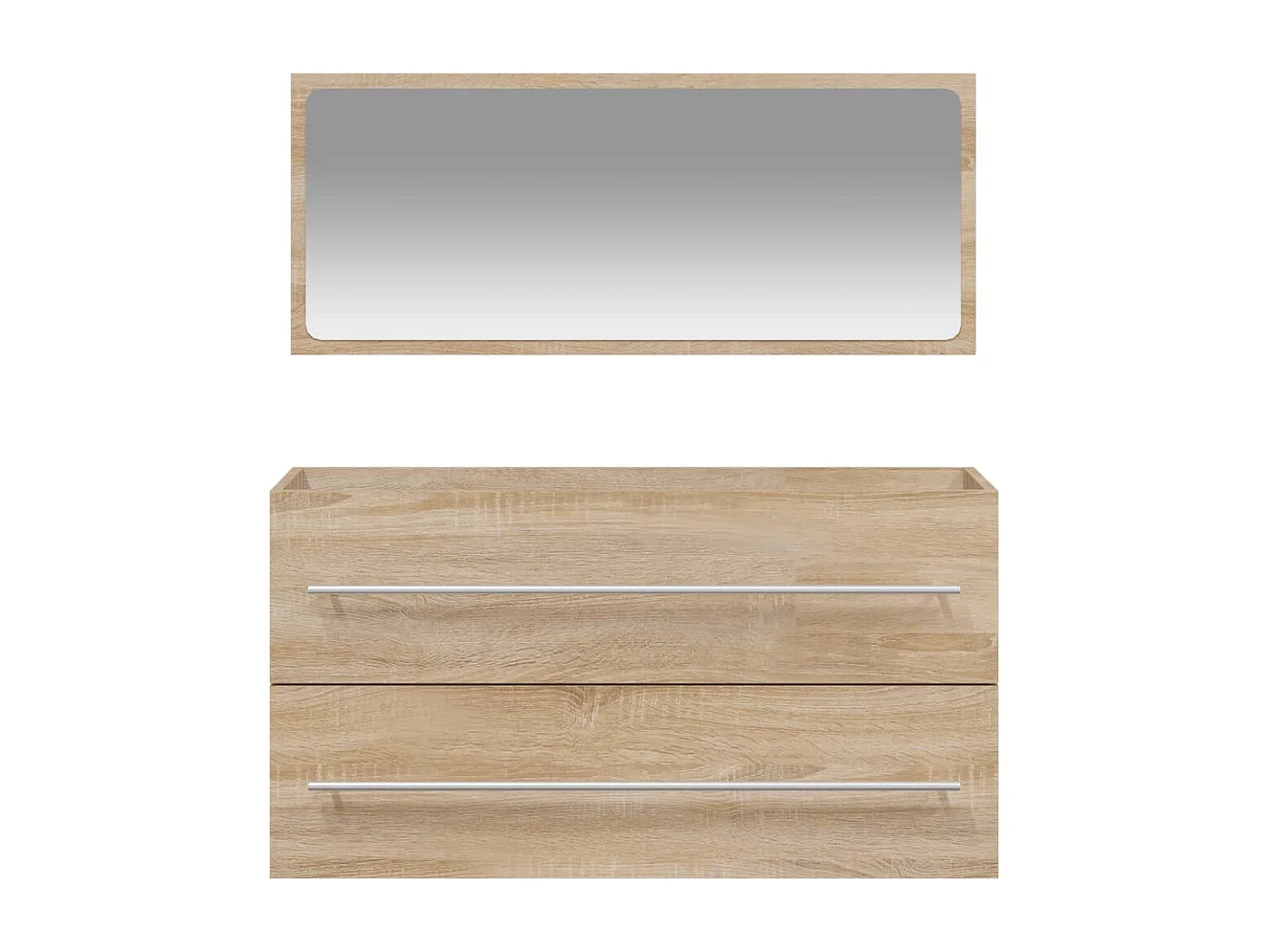 Armoire de bain avec miroir chêne sonoma bois d'ingénierie