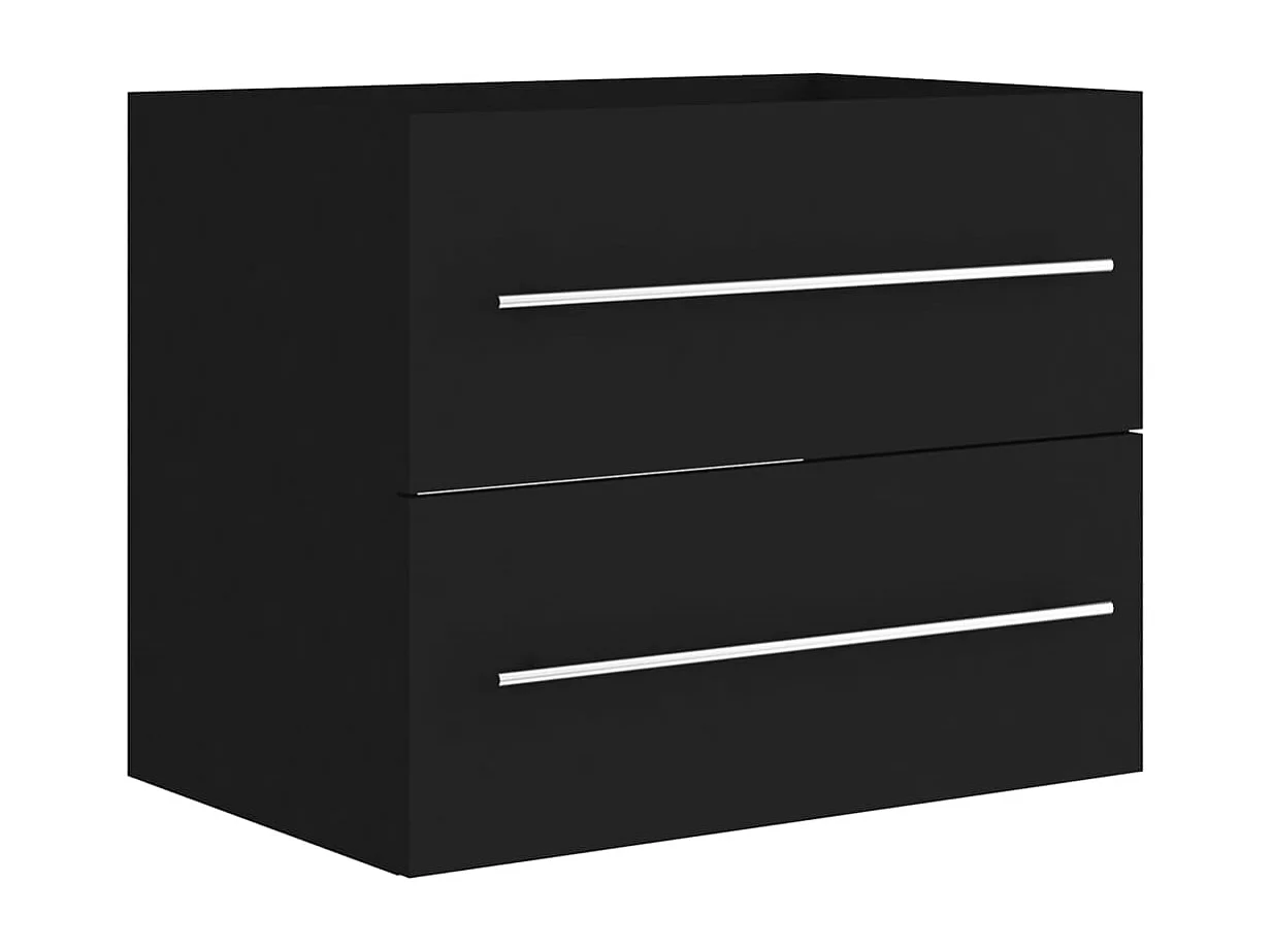 Armoire d'évier Noir 60x38,5x48 cm Bois d’ingénierie