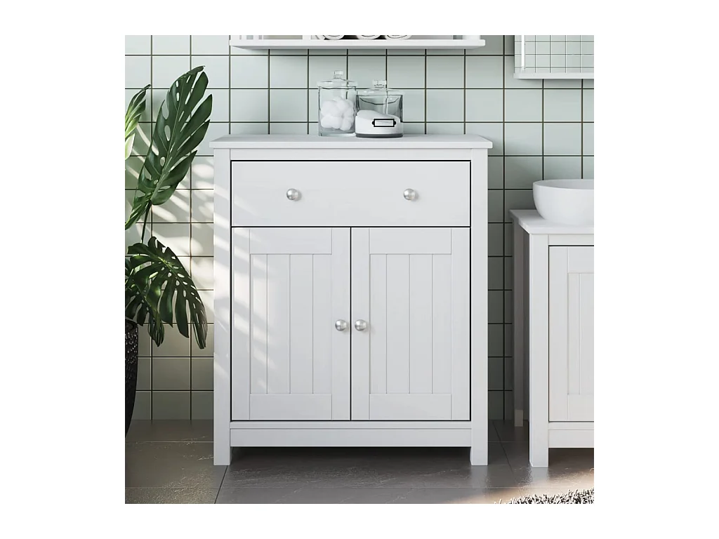 Móvel de banheiro BERG branco 69,5x34x80 cm pinho maciço