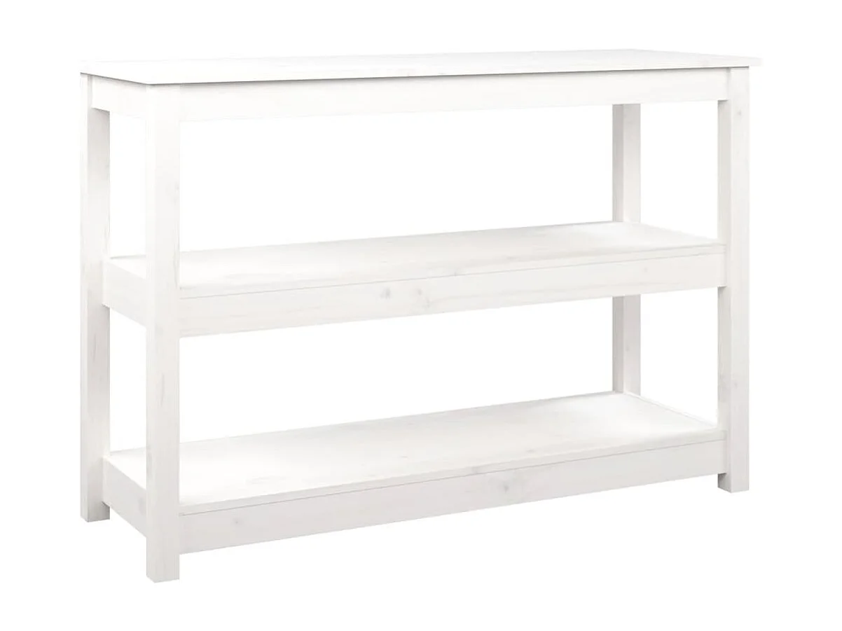 Mesa consola Blanco 110x40x74 cm Madera maciza de pino