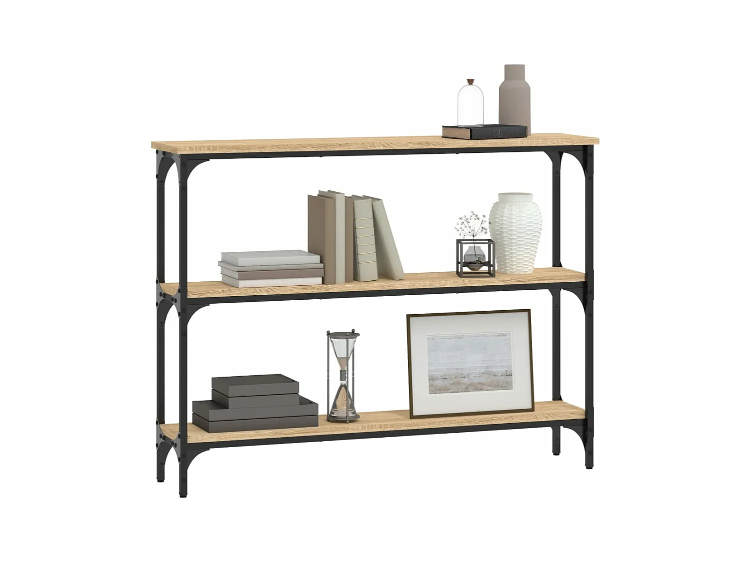 Sonoma eiken consoletafel 100x22,5x75 cm samengesteld hout