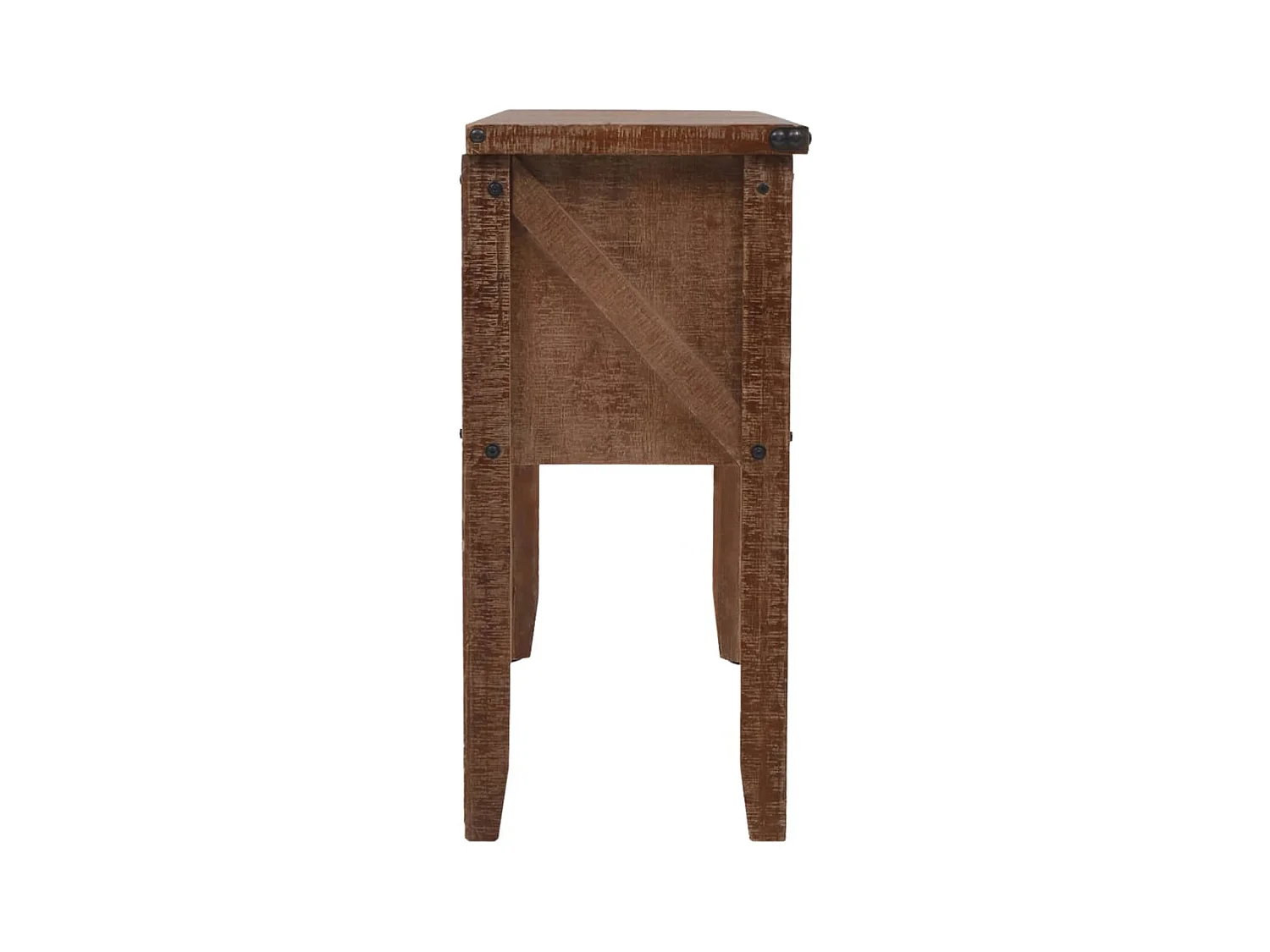 Consoletafel Massief dennenhout 131 x 35,5 x 75 cm Bruin