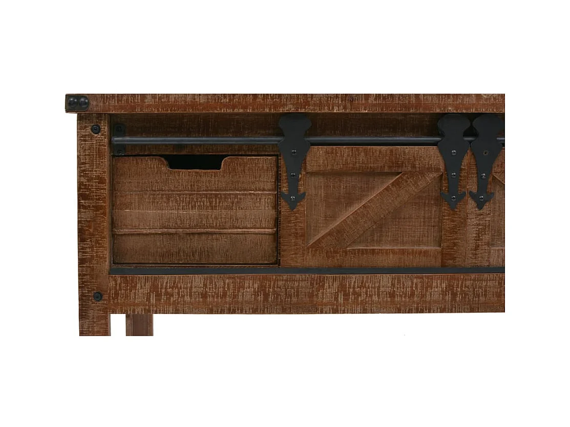 Consoletafel Massief dennenhout 131 x 35,5 x 75 cm Bruin