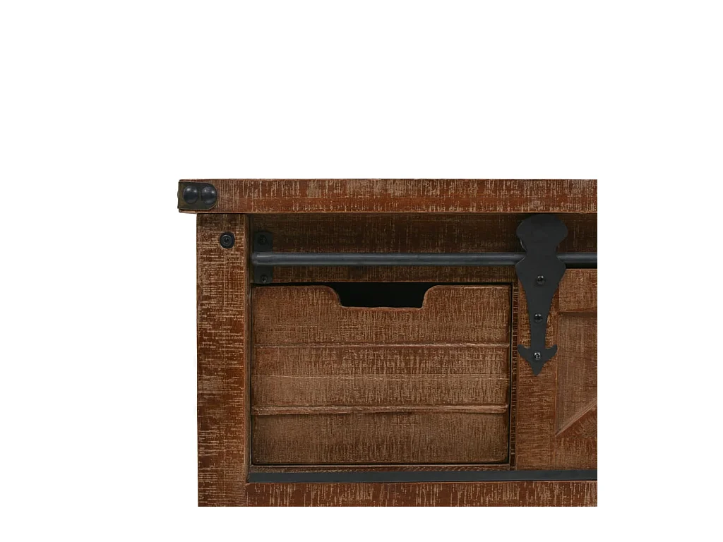Consoletafel Massief dennenhout 131 x 35,5 x 75 cm Bruin