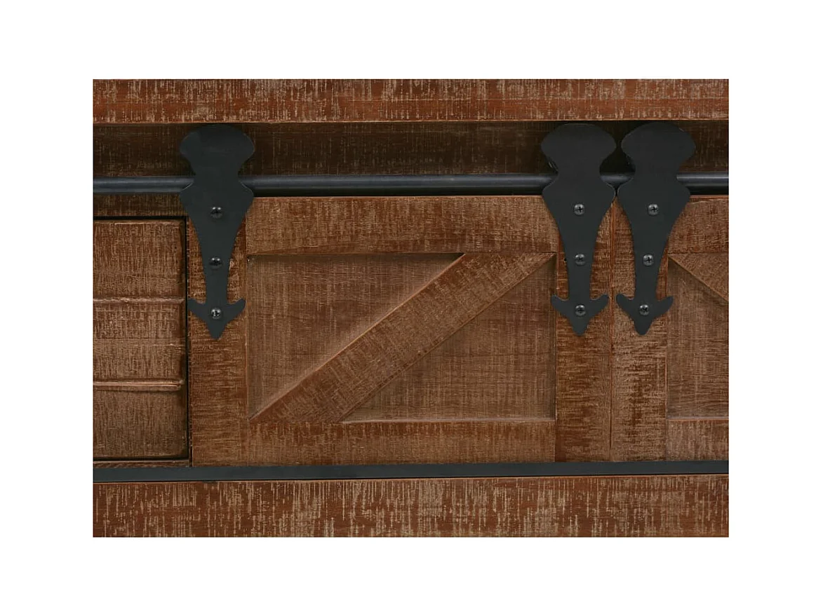 Consoletafel Massief dennenhout 131 x 35,5 x 75 cm Bruin