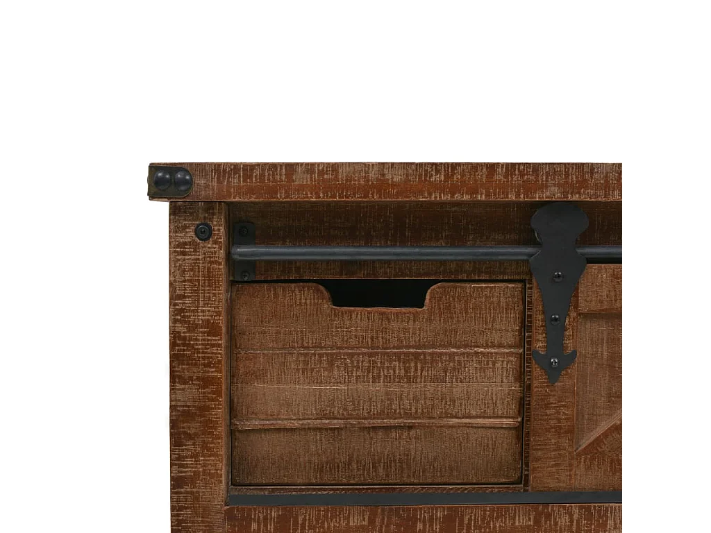 Consoletafel Massief dennenhout 131 x 35,5 x 75 cm Bruin