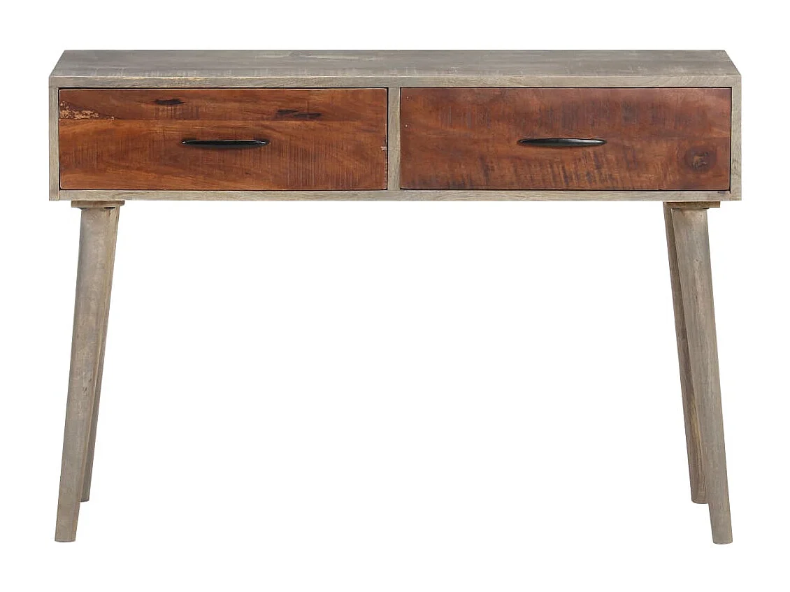 Table console Gris 110x35x75 cm Bois de manguier massif brut