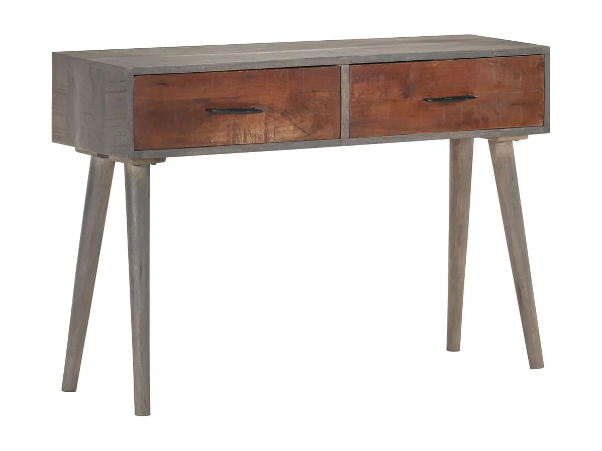 Table console Gris 110x35x75 cm Bois de manguier massif brut