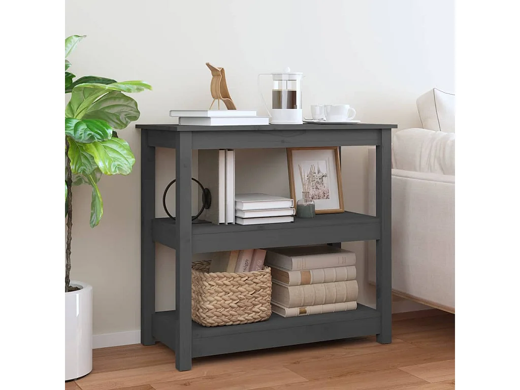Consoletafel Grijs 80x40x74 cm Massief grenenhout