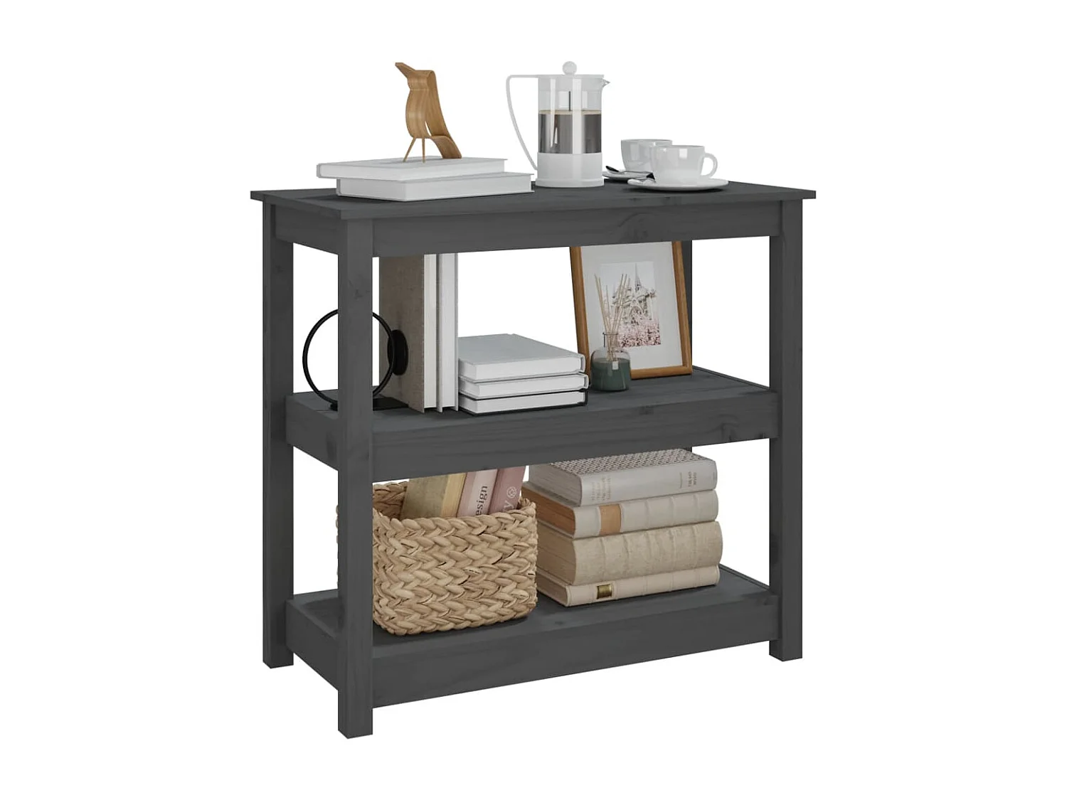 Consoletafel Grijs 80x40x74 cm Massief grenenhout